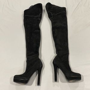 Gucci Suede Over The Knee Boots